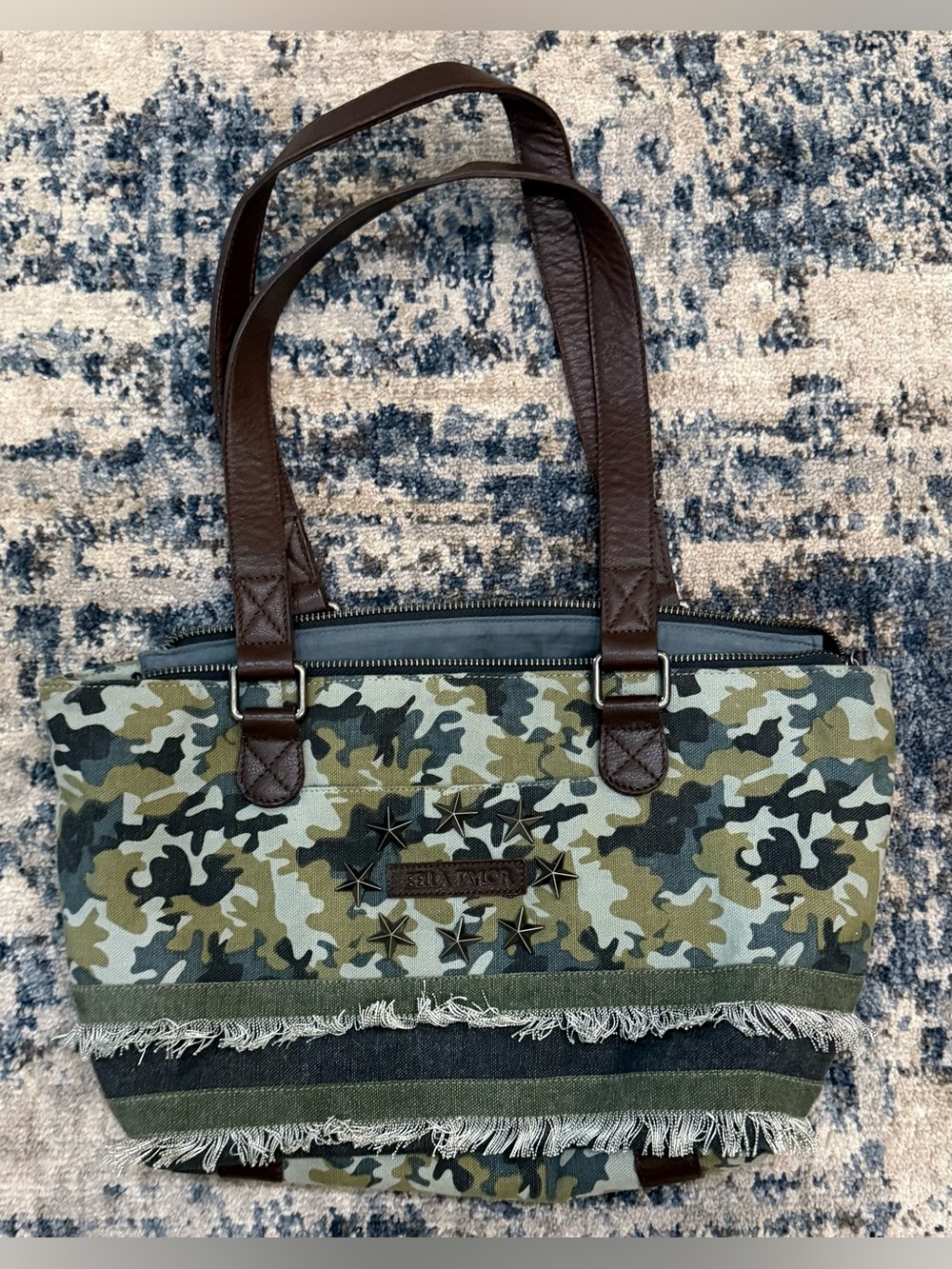 Bella Taylor camouflage tote handbag